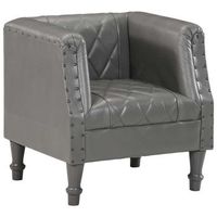 sillon de cuero de cabra autentico gris vidaxl