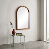 espejo arco de madera de pino decorativo de pared nogal