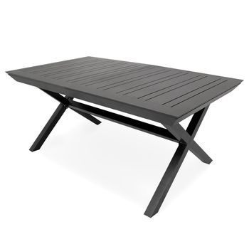 Mesa Para Exterior Extensible De 170 Cm A 240 Cm, Aluminio Color Antracita, Medidas 170 A 240x98x76 Cm, Mesa De Comedor De Jardín, Mobiliario De Patio, Mesa Para Terraza