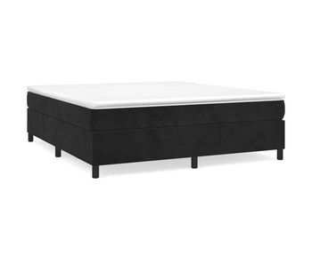 Estructura de cama box spring terciopelo negro 180x200 cm