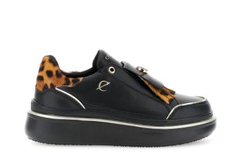 slip-on de piel con detalles efecto piel de potro black/spotted 36