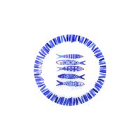 plato de presentacion pez azul 30x30x22cm