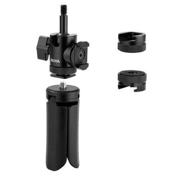 BOYA Magic Microfono Trípode Soporte Microfono Mesa, Micrófono Podcast, Poporte Plegable para Micrófono de Escritorio para Juegos, Podcasting