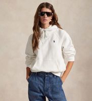 polo ralph lauren para mujer 211971698001 sudadera de felpa shrunken fit blanco m casual algodon