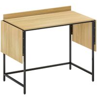 homcom escritorio de computadora plegable con 2 paneles desplegables amplio espacio para monitores patas de metal resistente