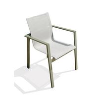 sillon de jardin apilable de aluminio  y lona plastificada