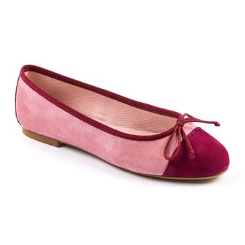 Bailarina malva rosado y fucsia, de ante - Modelo Afrodita.