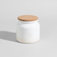 bote de gres blanco roto y marfil 12 cm
