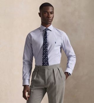 Polo Ralph Lauren para hombre. 712827064001 Camisa de popelina Slim Fit azul (39.5), Casual, Algodón, Clásico, Manga larga