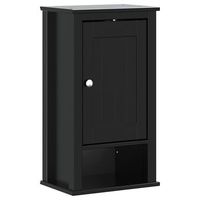 mueble de pared bano  armario de bano berg madera maciza pino negro 40x27x715cm