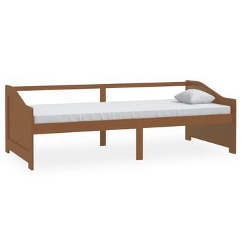 Sofá Cama | Cama Para Adultos 3 Plazas Madera Maciza De Pino Marrón Miel 90x200 Cm