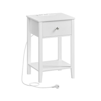 Mesita de Noche de Bambú 2 Puertos USB