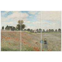legendarte - panel decorativo multiple amapolas en argenteuil - claude monet cm 100x150 6 paneles