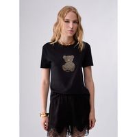 liu jo tops y camisetas t-shirt con aplicaciones joya para mujer