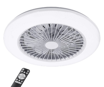 Aigostar ventilador de techo con luz silencioso, Ventilador con Luz Lámpara LED con temporizador, función de memoria, ajuste de brillo y temperatura de color, Motor DC (ahorro de energía), Blanco