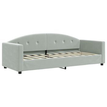 Sofá Cama Terciopelo Gris Claro 80x200 Cm