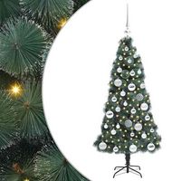 arbol de navidad artificial pre-iluminado con set de bolas pet vidaxl