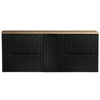 mueble de bano bajo lavabo newport 140x60x40 cm - negroefecto roble
