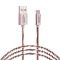 metallic iphone lightning cable rose gold