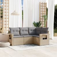 conjunto de sofas jardin con cojines 4 uds  mueble jardin mesa y sillas ratan sintetico beige cfw530529