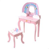 teamson tocador de madera aroiris ctaburete