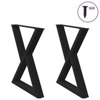 patas para mesa de comedor 2 unidades color negro 80 x 72-733 cm acero vidaxl