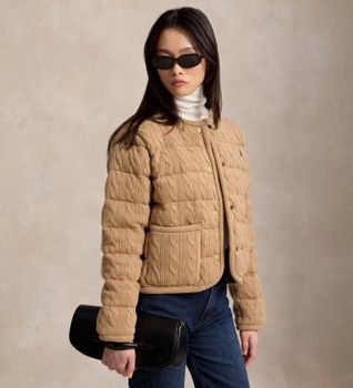 Polo Ralph Lauren para mujer. 211A10459005 Chaqueta de lana y cachemira con botones beige (S), Casual
