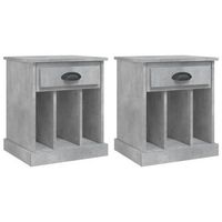 mesitas de noche 2 unidades gris hormigon 43x36x50 cm vidaxl