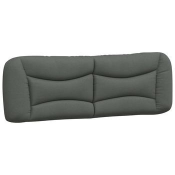 Cabecero De Cama Acolchado Hvar Tela Gris Oscuro 160 Cm Vidaxl