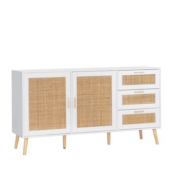 Aparador en ratán blanco 148 cm x 79 cm