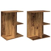mesitas noche 2 uds madera ingenieria envejecida 465x29x61 cm vidaxl