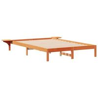 estructura de cama con mesitas marron cera 140 x 210 cm