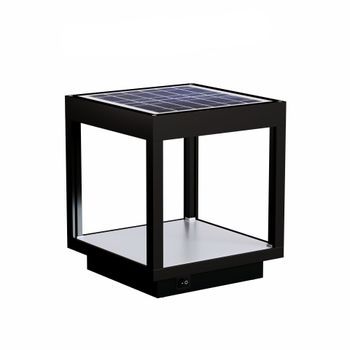 Linterna Solar Visor Led De 3,5 W A Pilas, Ip54, Color Negro