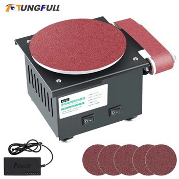 Mini lijadora de disco de banco, papel de lija, disco adhesivo, amoladora de mesa, máquina de disco de lijado de alta velocidad, afilador de cuchillos, máquina pulidora