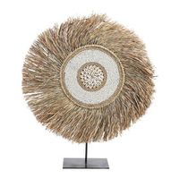 decoracion de paja natural blanco 52 cm conchas madera natural a mano marinero aceh