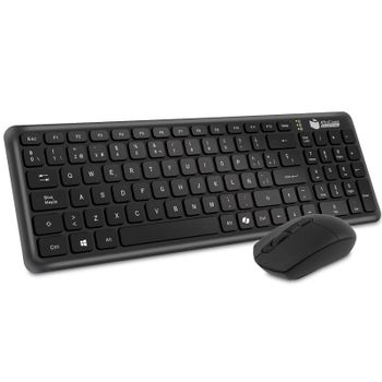 PcCom Essential Combo MK20 Low Profile Teclado + Ratón Wireless con Copilot Negro