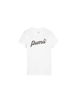Camiseta Puma Essentials+ Script Blanco Infantil