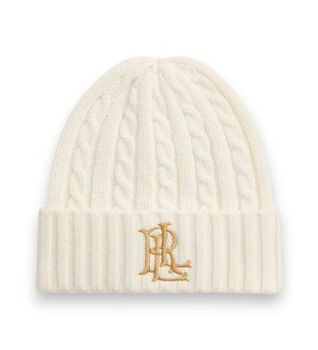 Lauren Ralph Lauren para mujer. 454P23505002 Gorro en punto de ochos con logotipo
beige (OSFA), Blanco, Casual, Tela