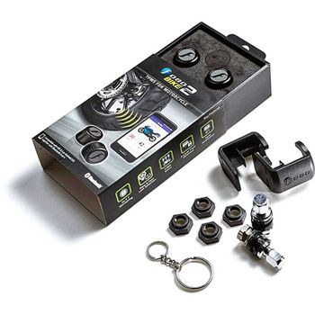 Vástago de válvula de neumático sin cámara Fobo Bike kit bluetooth TPMS 2 par negro