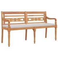 banco batavia con cojin madera maciza de teca 150 cm