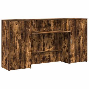 Mostrador De Recepción Roble Ahumado 200x50x103,5 Cm Vidaxl