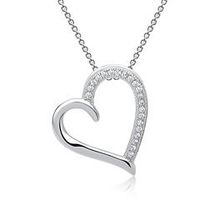 cadena colgante corazon plata 925 circonita