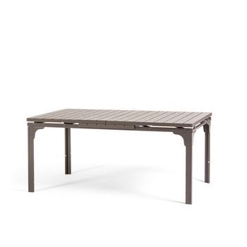 Mesa Extensible De Jardín 180/240x90 Cm En Acero Y Tapa Efecto Madera - Thomas Xl Tórtola
