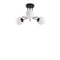 lampara de techo daisy-147-av3 negro metal vidrio diametro 48x34 cm