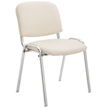 Silla De Conferencia Ken Chrom Simil Cuero Crema 48x54x79 Cm Clp