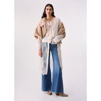 liu jo camisa camisa larga con detalles en encaje para mujer