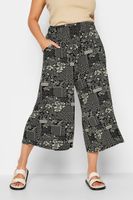 yours culottes negros estampado patchwork mujer curvy y tallas grandes yours