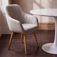 sillon de comedor de tela gris claro