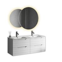 composicion bano lavabo doble solmira blanco mate en mdf