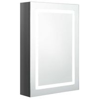armario de bano  mueble bano con espejo led gris brillante 50x13x70 cm